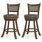 Swivel Bar Stools 2 Pack Counter Height Ergonomic Rattan Backrest Brown